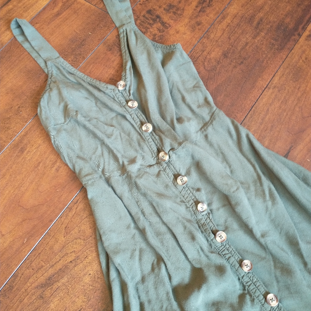 xhilaration vintage Y2K green summer midi dress XS